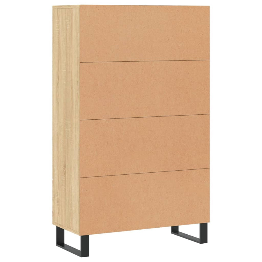 Hoge Kast 69,5X31X115 Cm Bewerkt Hout Kleurig Sonoma eiken