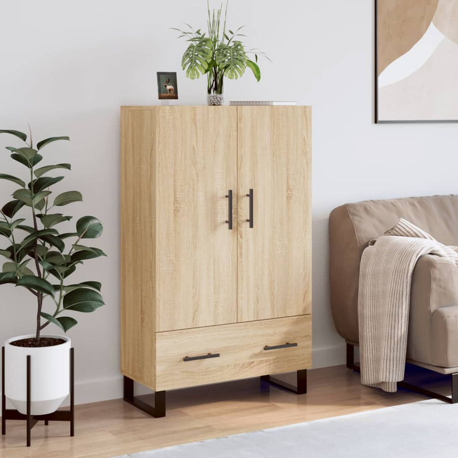 Hoge Kast 69,5X31X115 Cm Bewerkt Hout Kleurig Sonoma eiken