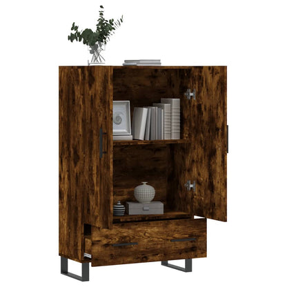 Hoge Kast 69,5X31X115 Cm Bewerkt Hout Gerookt Eikenkleurig