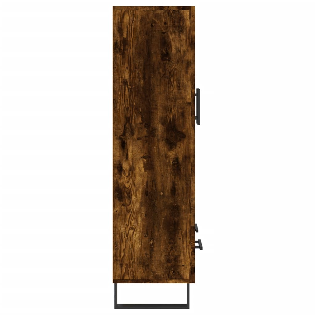 Hoge Kast 69,5X31X115 Cm Bewerkt Hout Gerookt Eikenkleurig
