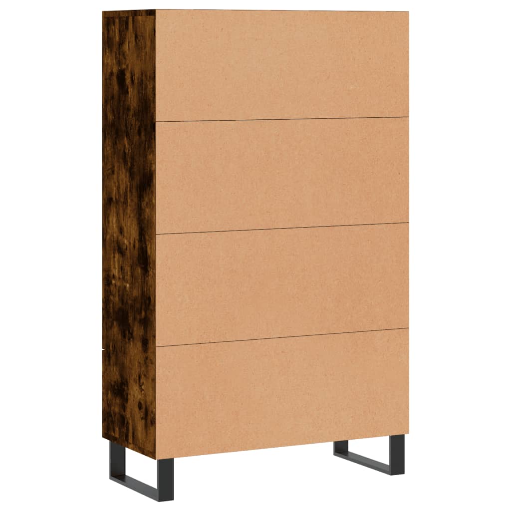 Hoge Kast 69,5X31X115 Cm Bewerkt Hout Gerookt Eikenkleurig