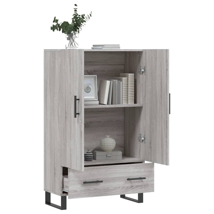 Hoge Kast 69,5X31X115 Cm Bewerkt Hout Grijs Sonoma Eikenkleurig