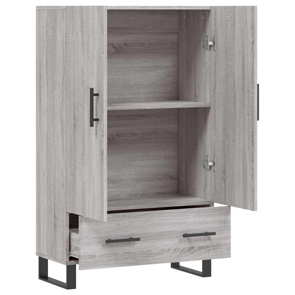 Hoge Kast 69,5X31X115 Cm Bewerkt Hout Grijs Sonoma Eikenkleurig