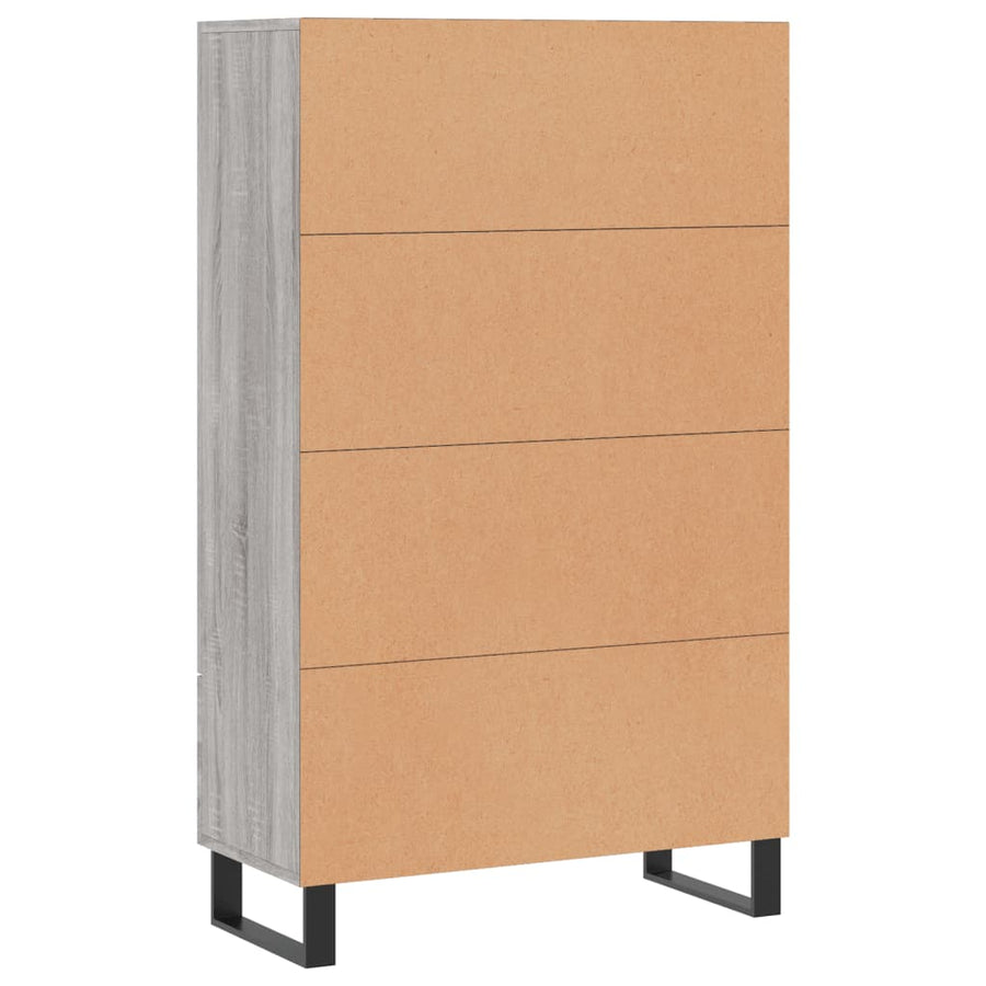 Hoge Kast 69,5X31X115 Cm Bewerkt Hout Grijs Sonoma Eikenkleurig