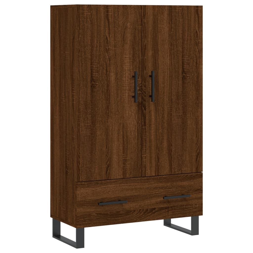 Hoge Kast 69,5X31X115 Cm Bewerkt Hout Bruin Eikenkleur