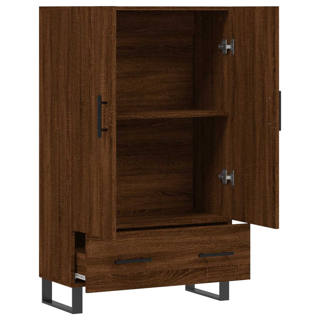 Hoge Kast 69,5X31X115 Cm Bewerkt Hout Bruin Eikenkleur