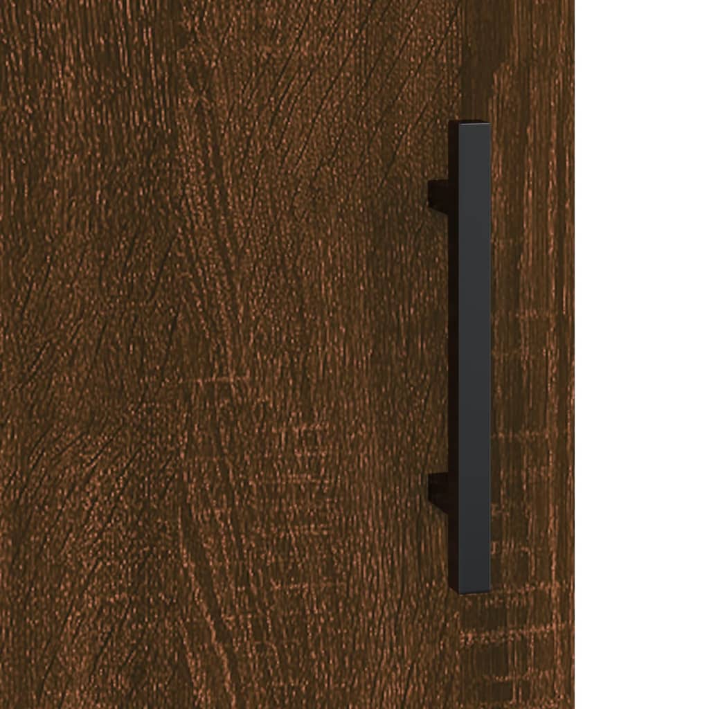 Hoge Kast 69,5X31X115 Cm Bewerkt Hout Bruin Eikenkleur