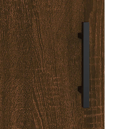 Hoge Kast 69,5X31X115 Cm Bewerkt Hout Bruin Eikenkleur