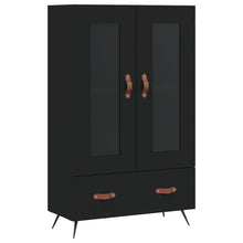 Hoge Kast 69,5X31X115 Cm Bewerkt Hout Zwart