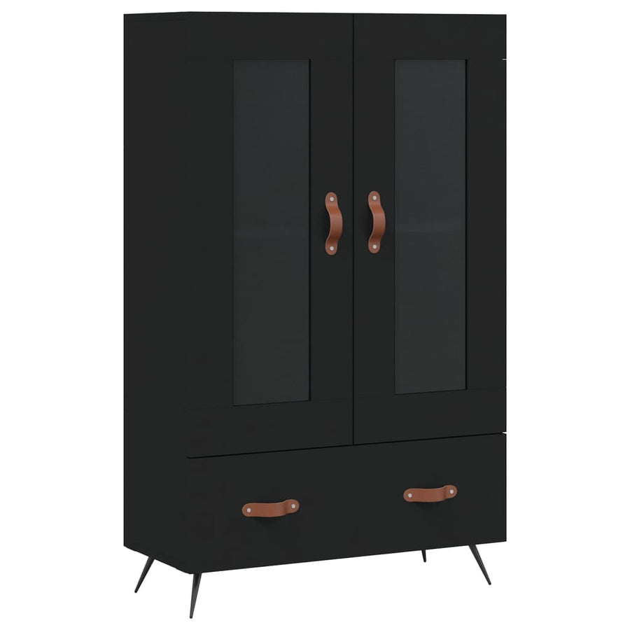 Hoge Kast 69,5X31X115 Cm Bewerkt Hout Zwart