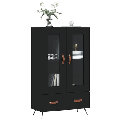Hoge Kast 69,5X31X115 Cm Bewerkt Hout Zwart