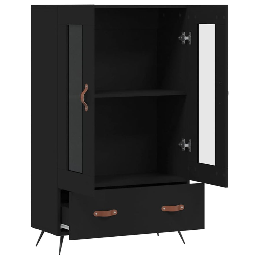 Hoge Kast 69,5X31X115 Cm Bewerkt Hout Zwart