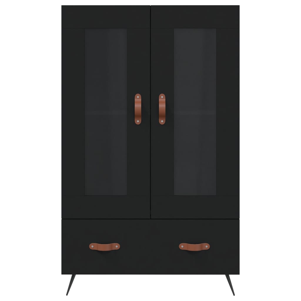 Hoge Kast 69,5X31X115 Cm Bewerkt Hout Zwart