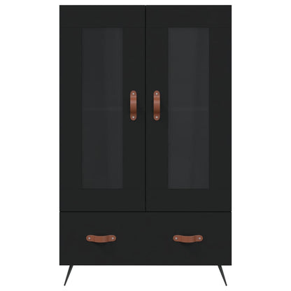 Hoge Kast 69,5X31X115 Cm Bewerkt Hout Zwart