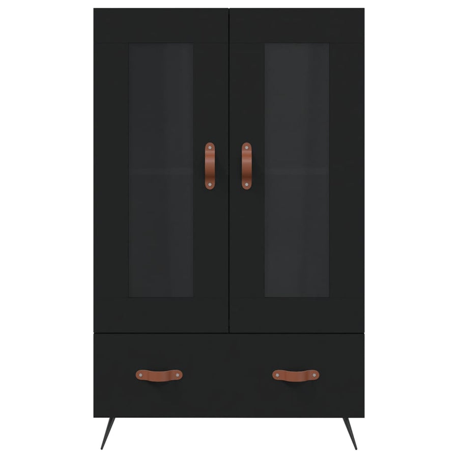 Hoge Kast 69,5X31X115 Cm Bewerkt Hout Zwart