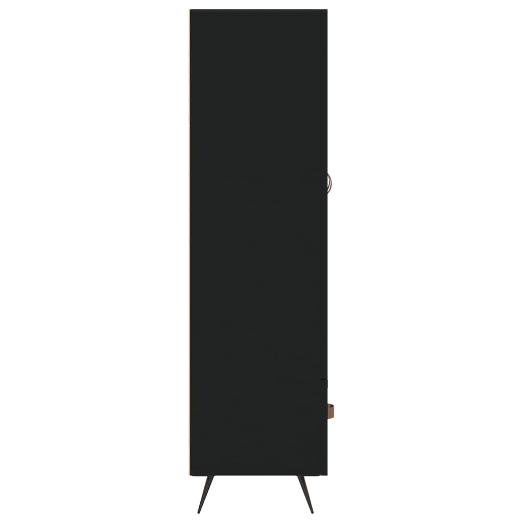 Hoge Kast 69,5X31X115 Cm Bewerkt Hout Zwart