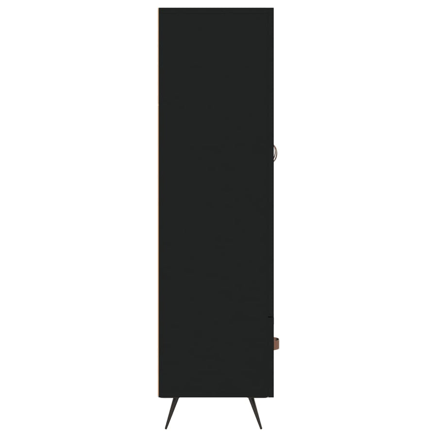 Hoge Kast 69,5X31X115 Cm Bewerkt Hout Zwart