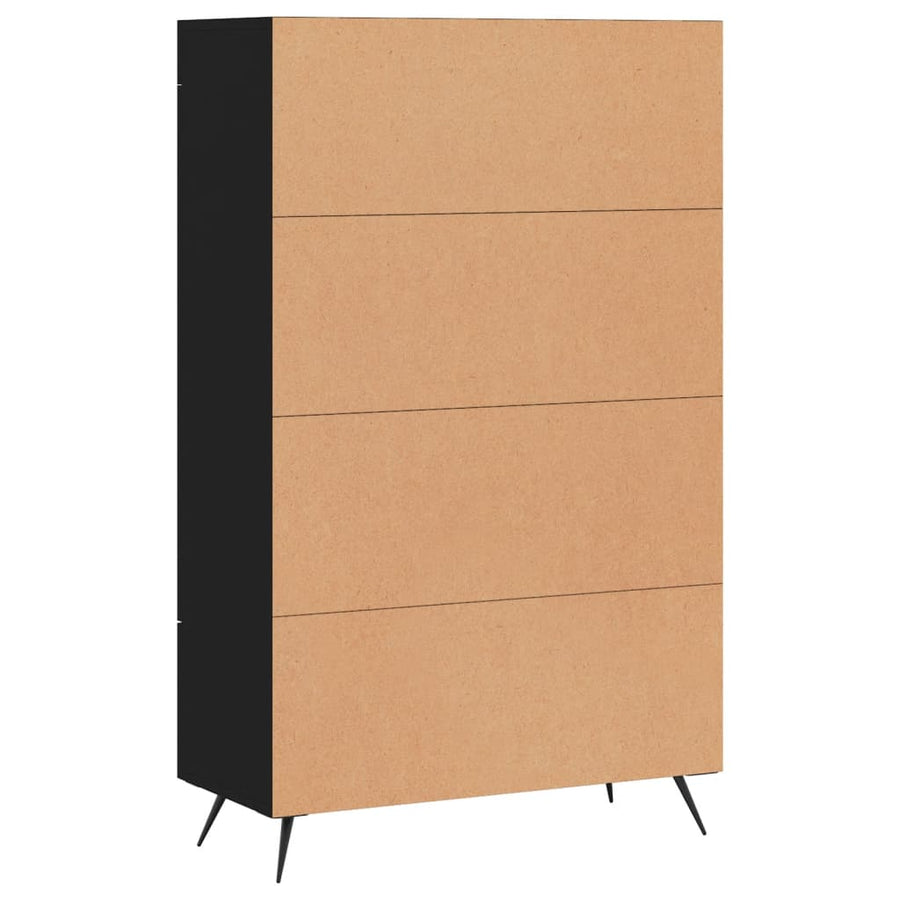 Hoge Kast 69,5X31X115 Cm Bewerkt Hout Zwart
