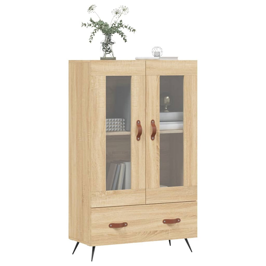 Hoge Kast 69,5X31X115 Cm Bewerkt Hout Kleurig Sonoma eiken