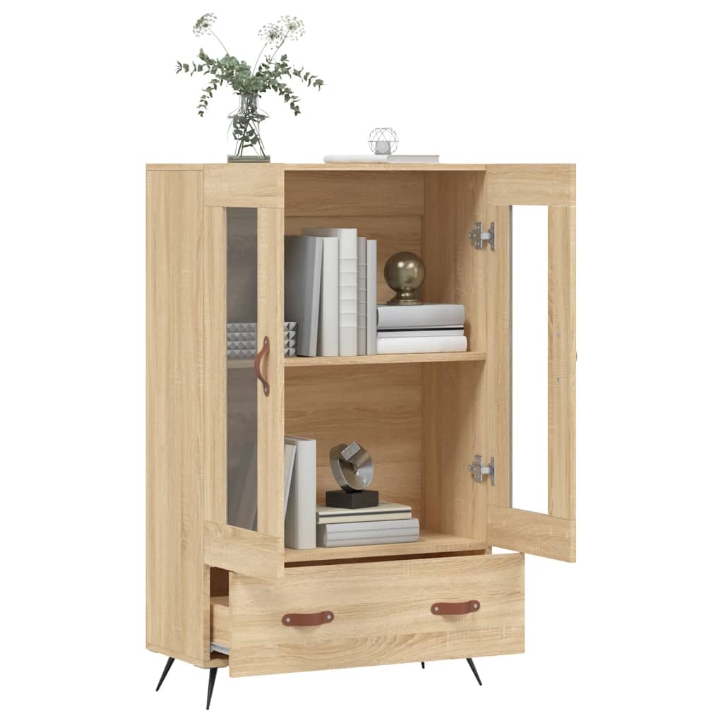 Hoge Kast 69,5X31X115 Cm Bewerkt Hout Kleurig Sonoma eiken