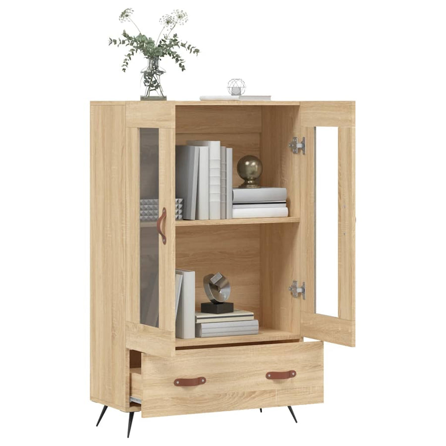 Hoge Kast 69,5X31X115 Cm Bewerkt Hout Kleurig Sonoma eiken
