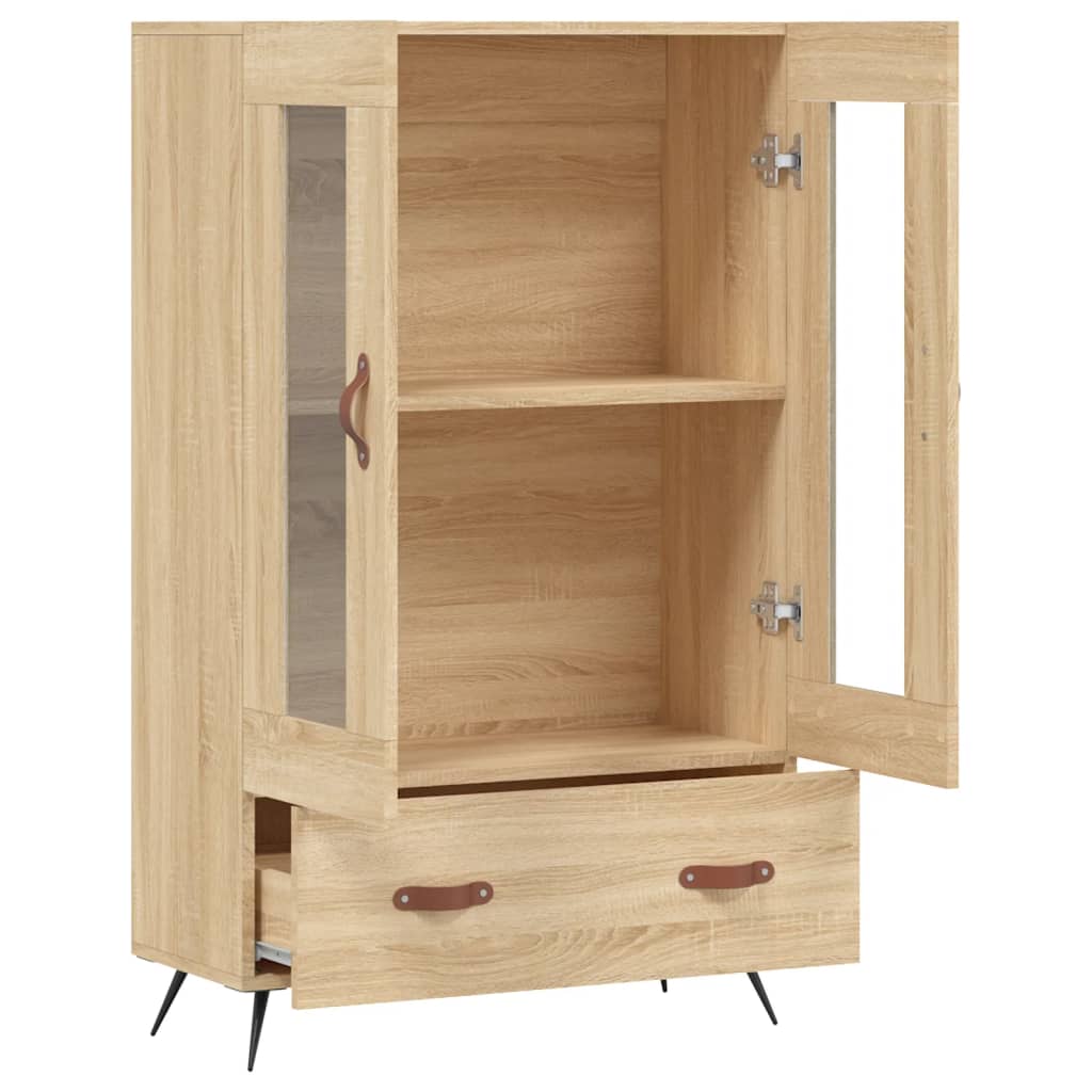 Hoge Kast 69,5X31X115 Cm Bewerkt Hout Kleurig Sonoma eiken