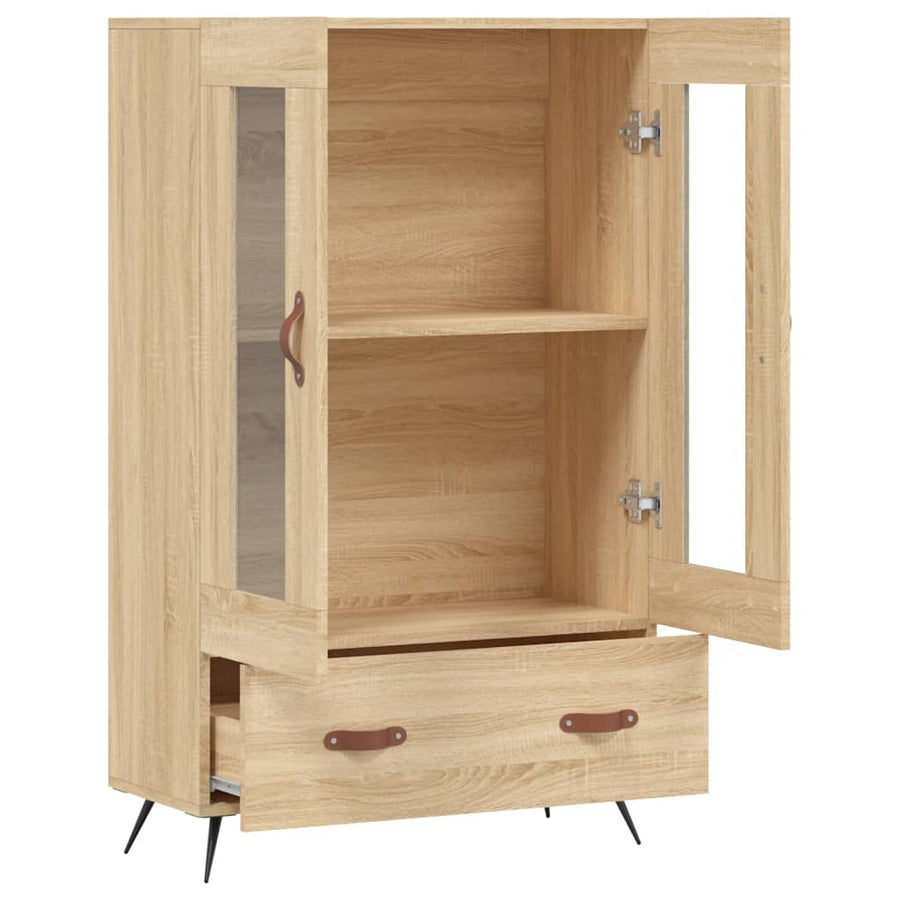Hoge Kast 69,5X31X115 Cm Bewerkt Hout Kleurig Sonoma eiken