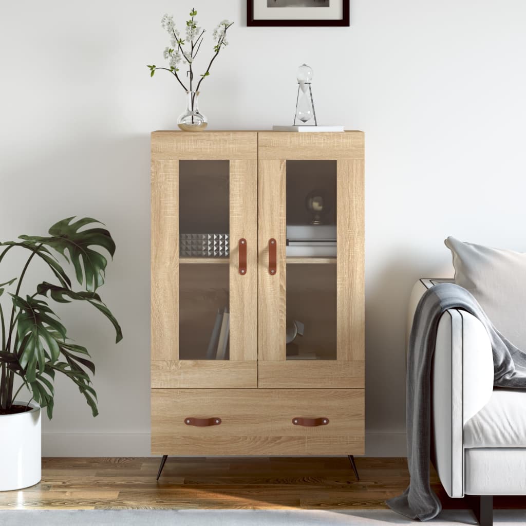 Hoge Kast 69,5X31X115 Cm Bewerkt Hout Kleurig Sonoma eiken