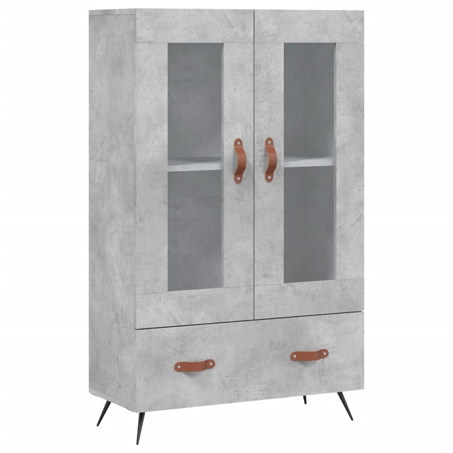 Hoge Kast 69,5X31X115 Cm Bewerkt Hout Betongrijs