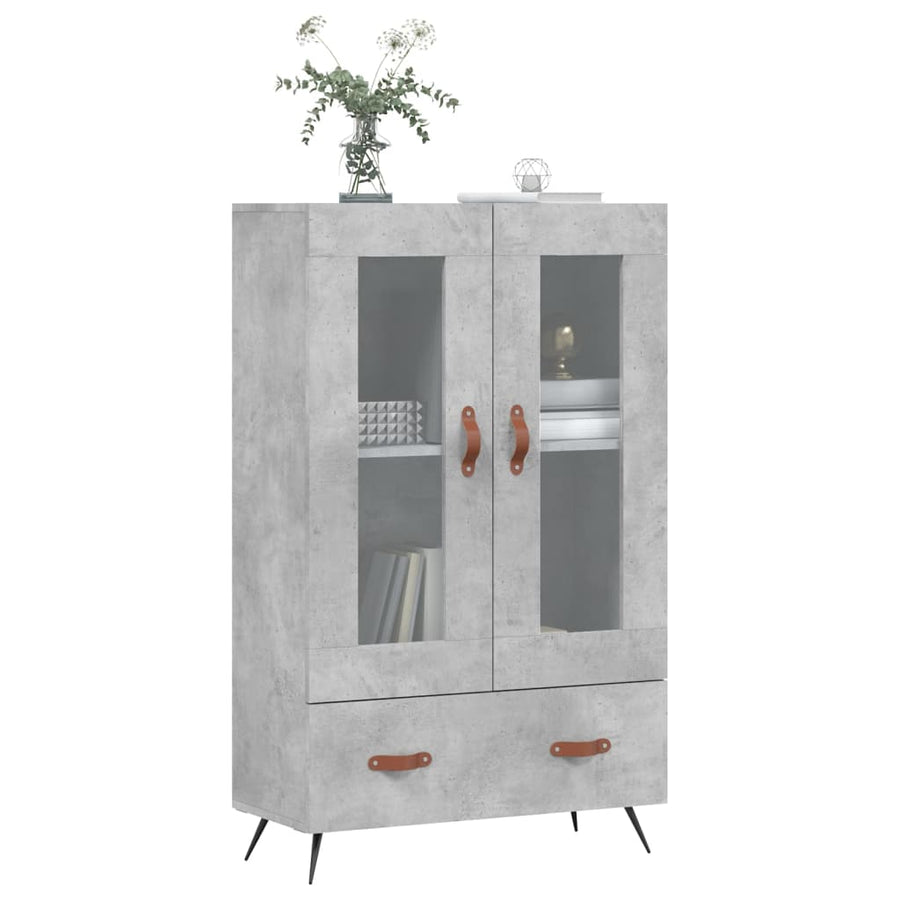 Hoge Kast 69,5X31X115 Cm Bewerkt Hout Betongrijs