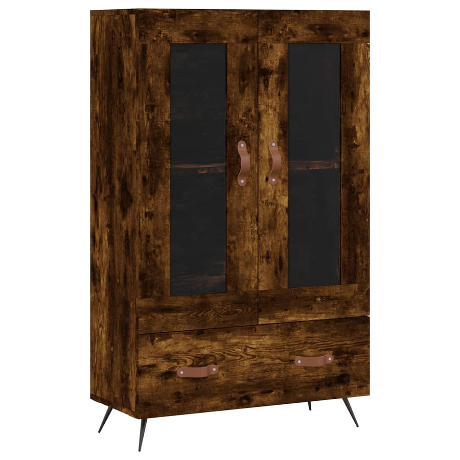 Hoge Kast 69,5X31X115 Cm Bewerkt Hout Kleurig Gerookt eiken
