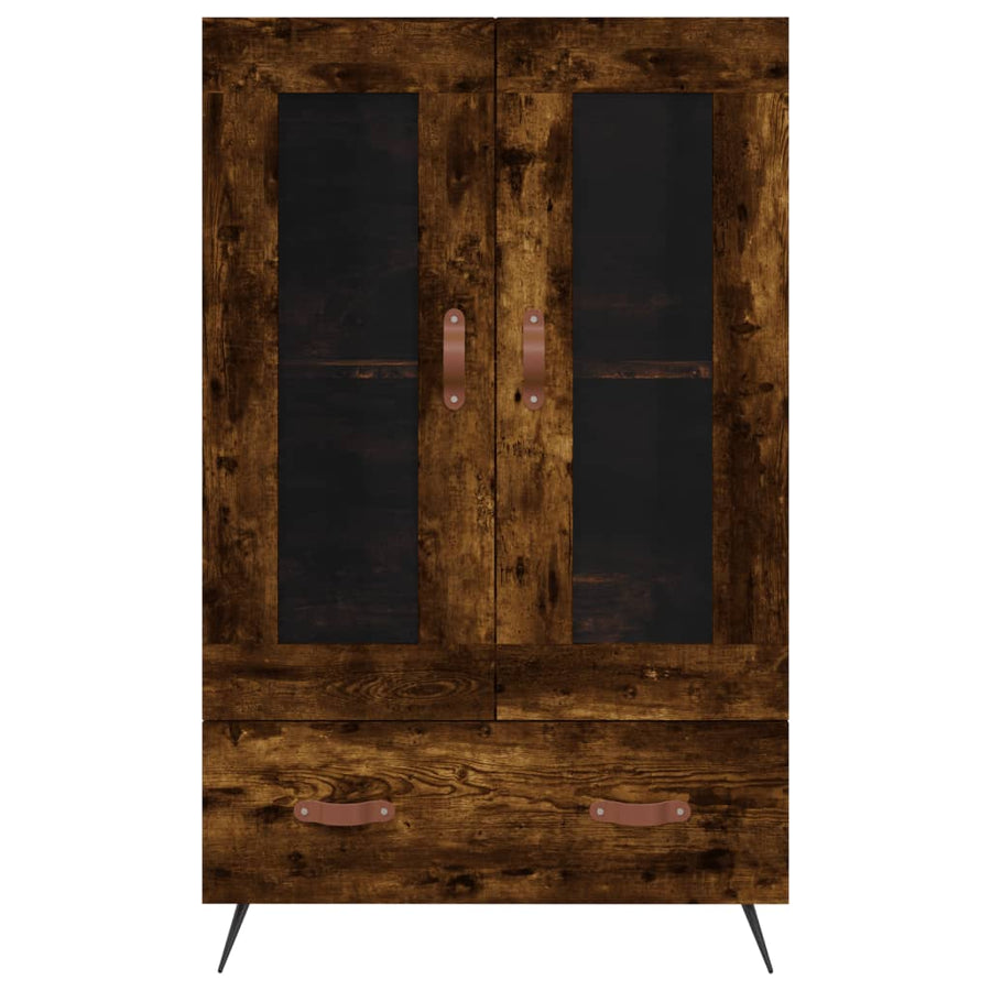 Hoge Kast 69,5X31X115 Cm Bewerkt Hout Kleurig Gerookt eiken