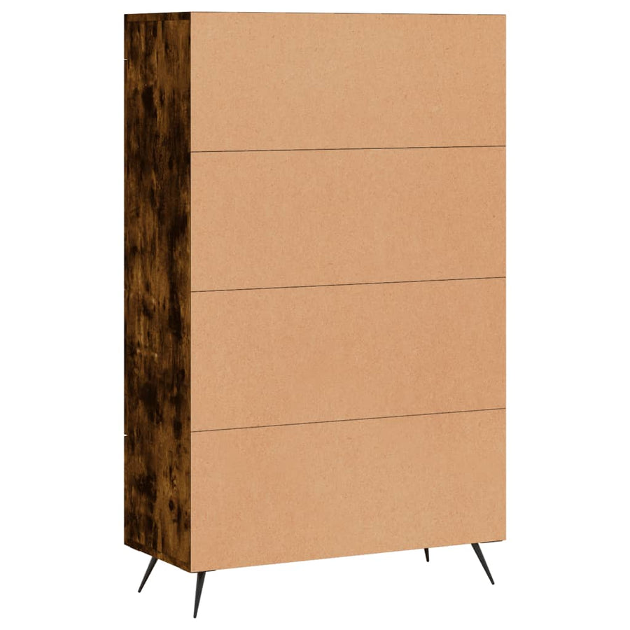 Hoge Kast 69,5X31X115 Cm Bewerkt Hout Kleurig Gerookt eiken