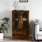 Hoge kast 69,5x31x115 cm bewerkt hout gerookt eiken