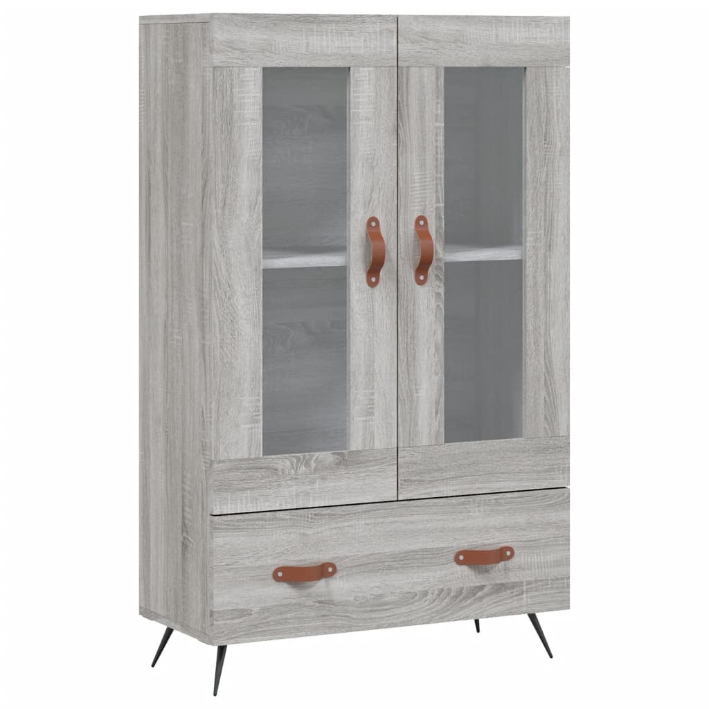 Hoge Kast 69,5X31X115 Cm Bewerkt Hout Eikenkleurig Grijs sonoma