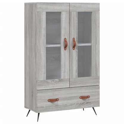 Hoge Kast 69,5X31X115 Cm Bewerkt Hout Eikenkleurig Grijs sonoma