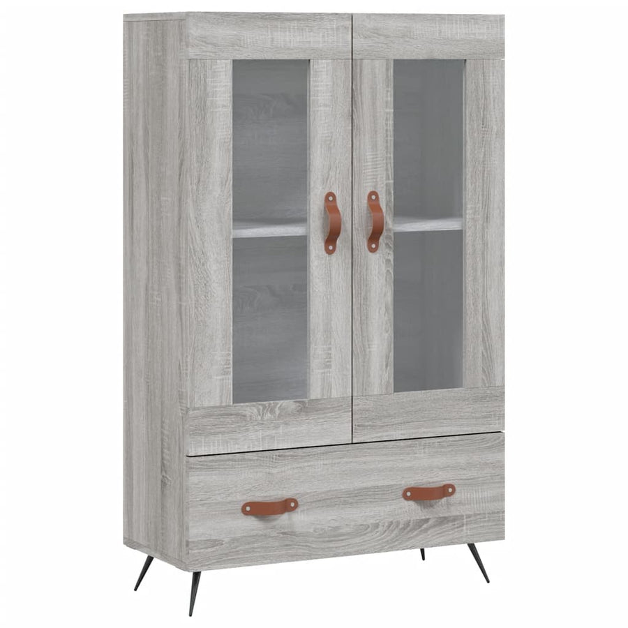 Hoge Kast 69,5X31X115 Cm Bewerkt Hout Eikenkleurig Grijs sonoma