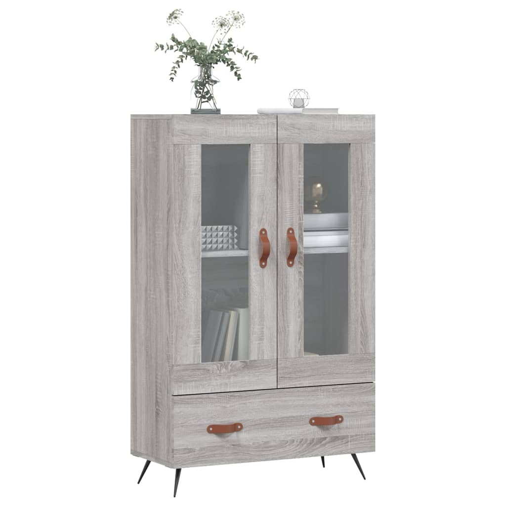 Hoge Kast 69,5X31X115 Cm Bewerkt Hout Eikenkleurig Grijs sonoma