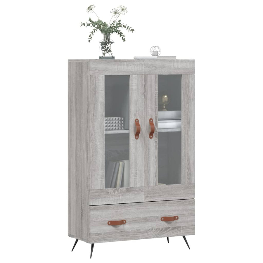 Hoge Kast 69,5X31X115 Cm Bewerkt Hout Eikenkleurig Grijs sonoma