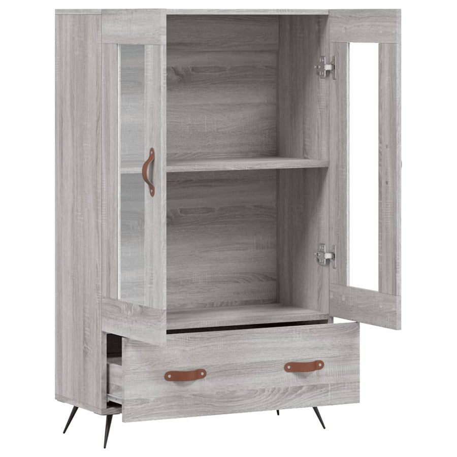 Hoge Kast 69,5X31X115 Cm Bewerkt Hout Eikenkleurig Grijs sonoma