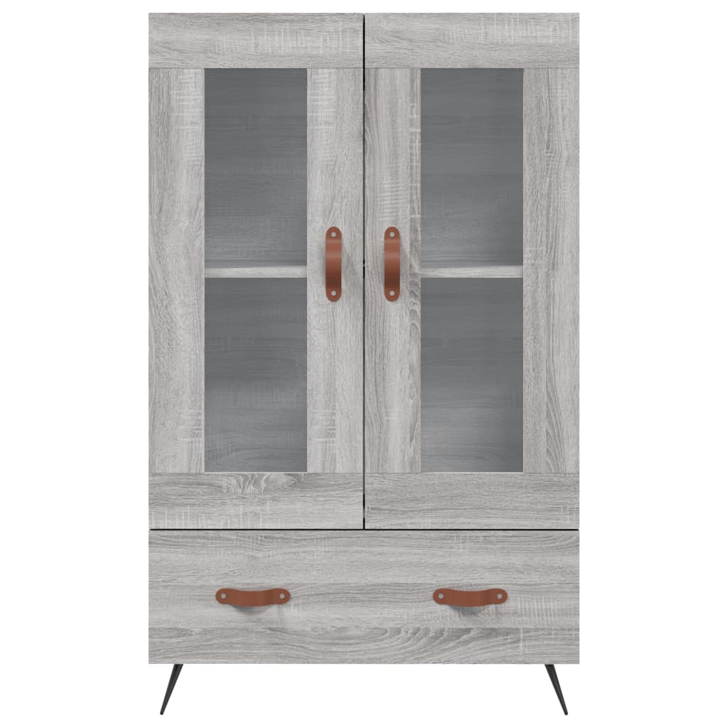 Hoge Kast 69,5X31X115 Cm Bewerkt Hout Eikenkleurig Grijs sonoma