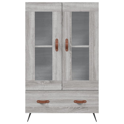 Hoge Kast 69,5X31X115 Cm Bewerkt Hout Eikenkleurig Grijs sonoma