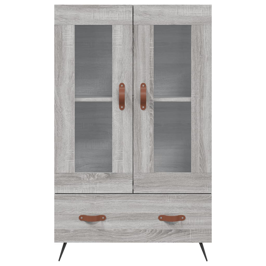 Hoge Kast 69,5X31X115 Cm Bewerkt Hout Eikenkleurig Grijs sonoma