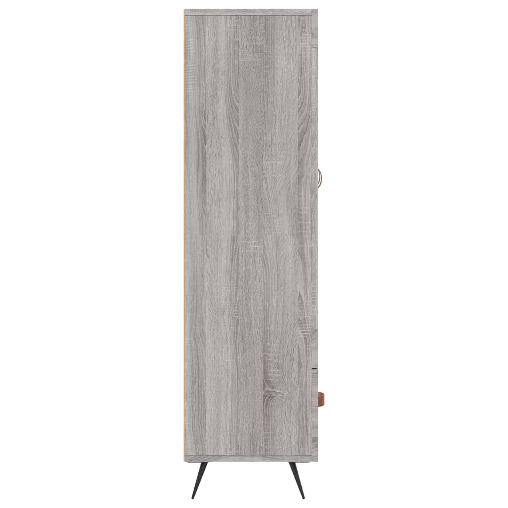 Hoge Kast 69,5X31X115 Cm Bewerkt Hout Eikenkleurig Grijs sonoma