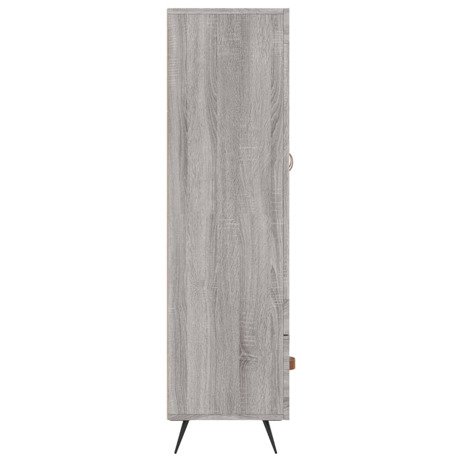 Hoge Kast 69,5X31X115 Cm Bewerkt Hout Eikenkleurig Grijs sonoma