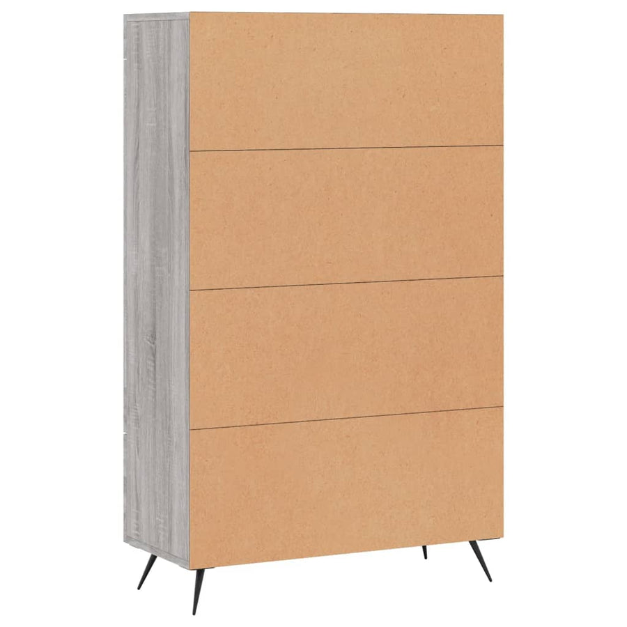 Hoge Kast 69,5X31X115 Cm Bewerkt Hout Eikenkleurig Grijs sonoma