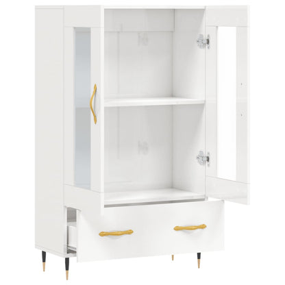 Hoge Kast 69,5X31X115 Cm Bewerkt Hout Hoogglans Wit
