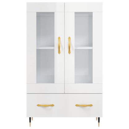 Hoge Kast 69,5X31X115 Cm Bewerkt Hout Hoogglans Wit