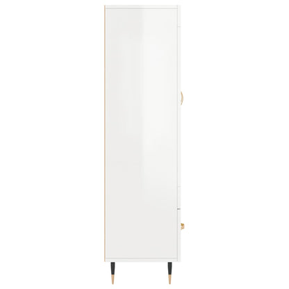 Hoge Kast 69,5X31X115 Cm Bewerkt Hout Hoogglans Wit