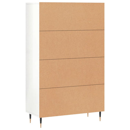 Hoge Kast 69,5X31X115 Cm Bewerkt Hout Hoogglans Wit
